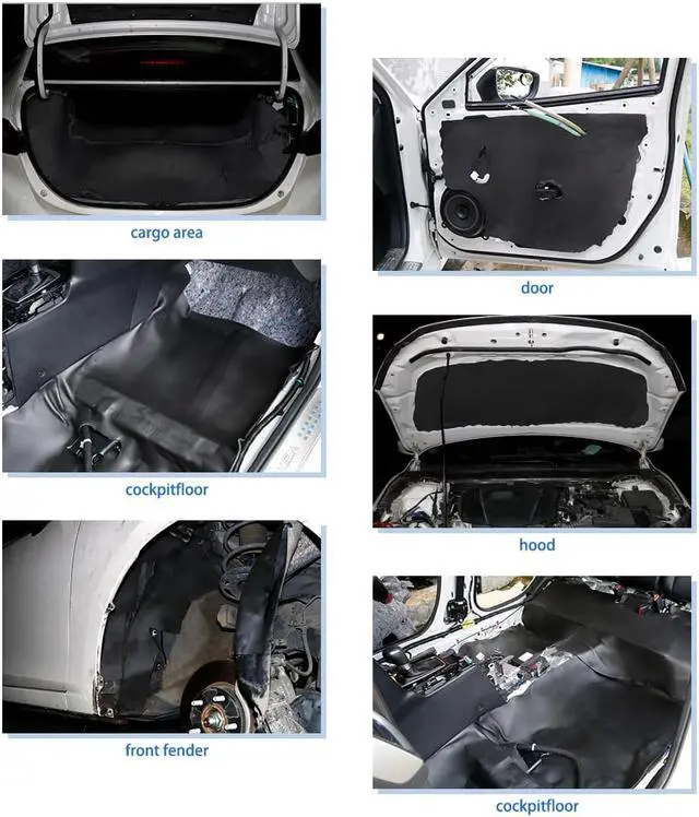 Alt view image 5 of 7 - 118mil 10.76sqft Car Auto Truck Floor Door Roof Sound Insulation Noise Proofing Deadener Mat 40"x40"