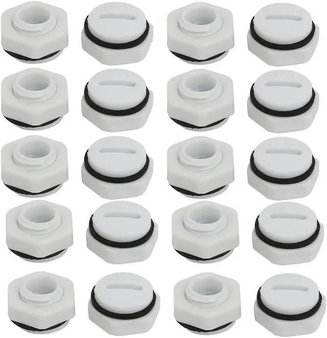 Main image of Unique Bargains M40 Nylon Male Threaded Cable Gland Screw End Cap Cover Gray 20pcs
