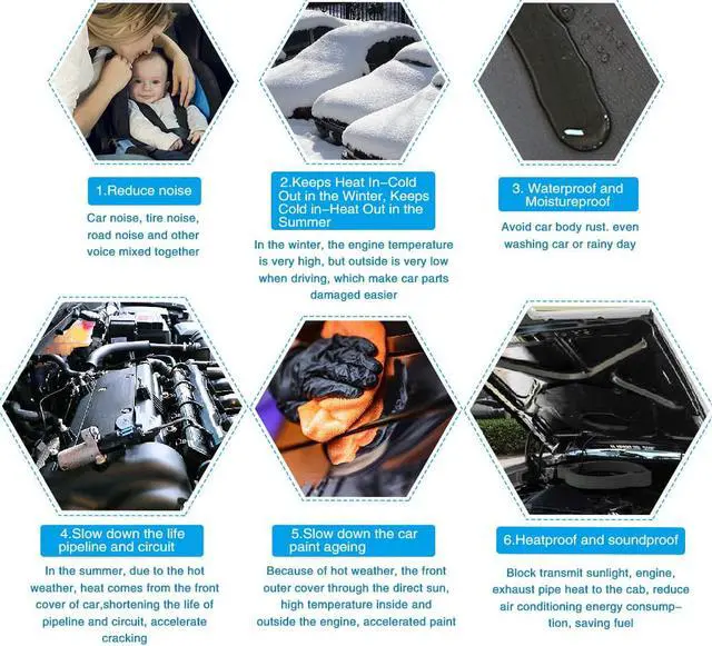 Alt view image 4 of 7 - 118mil 10.76sqft Car Auto Truck Floor Door Roof Sound Insulation Noise Proofing Deadener Mat 40"x40"