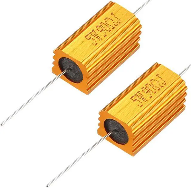 Alt view image 5 of 7 - 2 Pcs Aluminum Case Resistor 5W 90 Ohm Wirewound for LED Replacement Converter