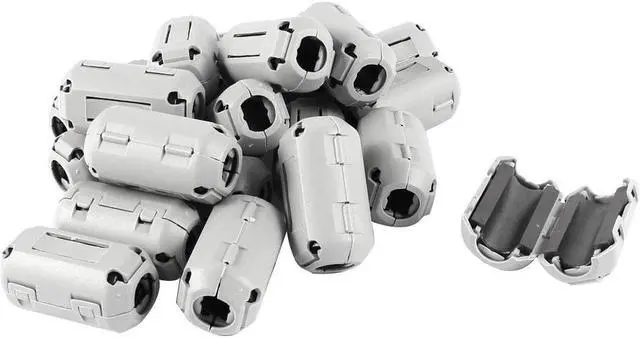 Main image of 20 Pcs Gray UF90B 9mm Dia Clip On EMI RFI Noise Ferrite Core Filter