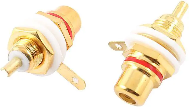 Main image of Unique Bargains 2 x RCA Phono Chassis Panel Mounted RCA Female Type Cable Connector Socket