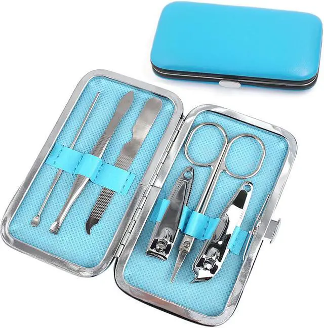 Main image of 6pcs Manicure Pedicure Nail Clipper Set Earpick Eyebrow Tweezer Grooming Kit