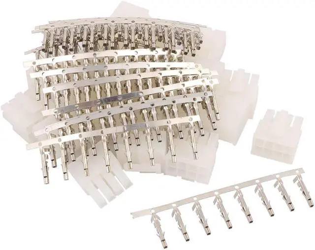 Main image of 20 Sets White Plastic Dual 8 Pin Male 4.2mm Pitch + 8 Pin Terminal Car Auto PC PSU ATX Connector