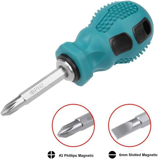 Alt view image 2 of 3 - 2 in 1 Screwdriver #2(PH2) Phillips 6mm Slotted Driver Magnetic