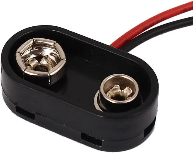 Alt view image 2 of 4 - 9 Volt Battery Buckle Clip Holder Boat Type Connectors Lead Wire Cord 2 Pcs