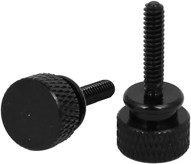 Alt view image 2 of 3 - Computer PC Case Round Head Knurled Thumb Screws Black 6#-32 10pcs