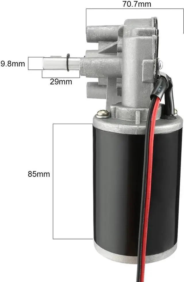 Alt view image 6 of 7 - DC110V 80W 160RPM Reversible Worm Gear Motor High Torque Speed Reducing Electric GearBox Motor-JCF63R