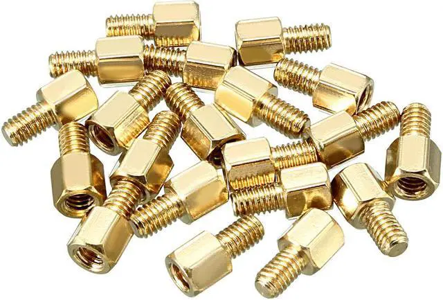 Main image of 20pcs M4 6+6mm Female Male Thread Brass Hex Standoff Spacer Screws PCB Pillar