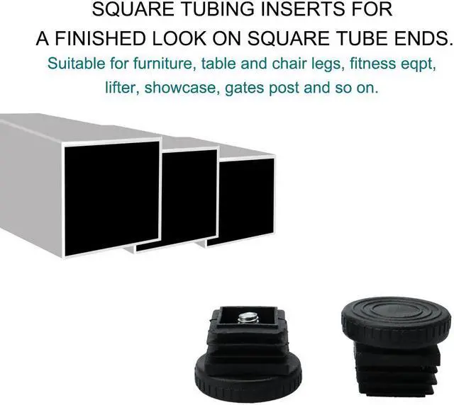 Alt view image 6 of 7 - Adjustable Leveling Feet 25 x 25mm Square Tube Inserts Furniture Glide 4 Sets