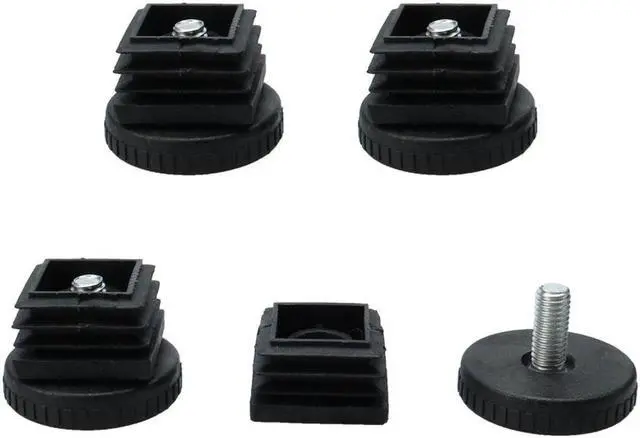 Main image of Adjustable Leveling Feet 25 x 25mm Square Tube Inserts Furniture Glide 4 Sets
