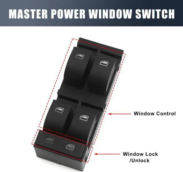 Alt view image 3 of 5 - Front Left Power Window Switch for Audi A6 RS6 S6 Allroad Quattro 4B0 959 851 B