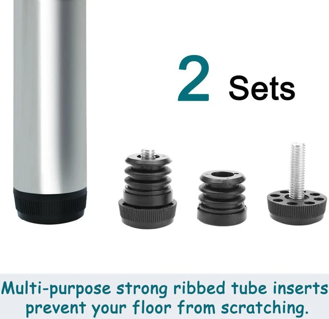 Alt view image 7 of 7 - Leveling Feet 1" 25mm OD Round Tube Insert Furniture Adjustable Leveler 2 Sets