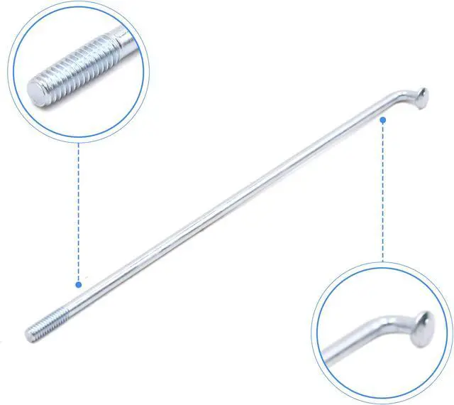 Alt view image 4 of 4 - 72pcs Silver Tone 4mm Thread Dia 160mm Length Motorcycle Wheel Spokes w Nipples