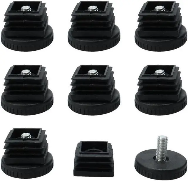 Main image of Leveling Feet 40 x 40mm Square Tube Inserts Sofa Leg Adjustable Leveler 8 Sets