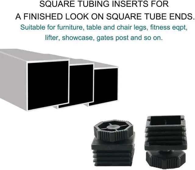 Alt view image 6 of 7 - Leveling Feet 40 x 40mm Square Tube Inserts Sofa Leg Adjustable Leveler 8 Sets