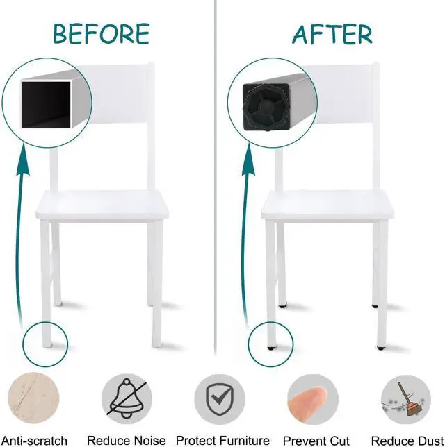Alt view image 4 of 7 - Leveling Feet 40 x 40mm Square Tube Inserts Sofa Leg Adjustable Leveler 8 Sets