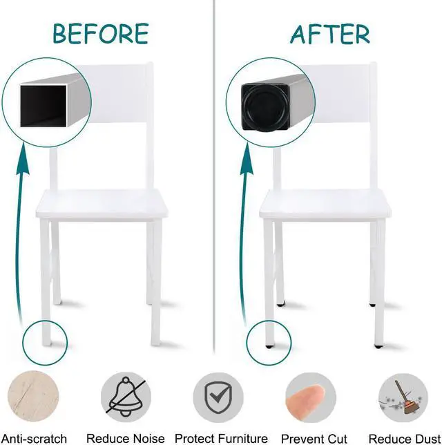 Alt view image 4 of 7 - Adjustable Feet 20 x 20mm Square Tube Inserts Furniture Glide 10 Sets Black