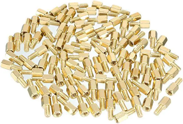 Main image of 100pcs M3 6+6mm Female Male Thread Brass Hex Standoff Spacer Screws PCB Pillar