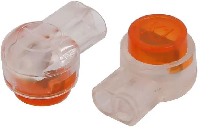 Alt view image 2 of 2 - 100 Pcs Plastic K1 2 Ports Gel Splice UY Wire Connector Clear Orange