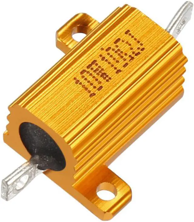 Main image of Unique Bargains 2 Pcs Aluminum Case Resistor 10W 10 Ohm Wirewound for LED Converter Rod Post