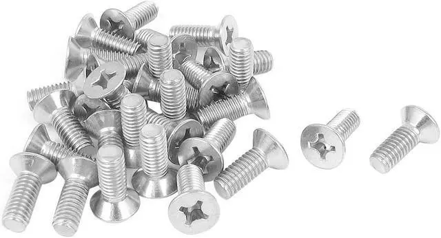 Main image of M6 x 16mm Metric Phillips Flat Head Countersunk Bolts Machine Screws 30pcs