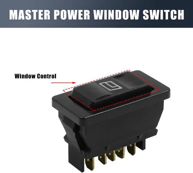 Alt view image 3 of 4 - DC 12V 5 Pins Momentary Electric Power Window Switch w White Light for Car