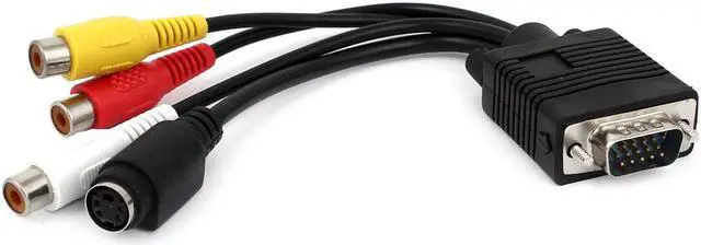 Main image of Unique Bargains VGA SVGA to S-video 3RCA TV AV Converter Cable Adapter 18cm 7"
