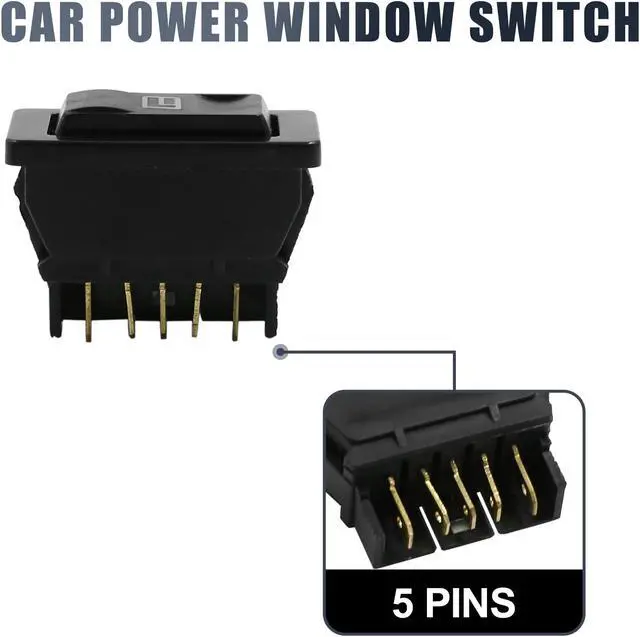 Alt view image 4 of 4 - DC 12V 5 Pins Momentary Electric Power Window Switch w White Light for Car