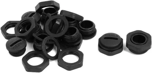 Main image of M16 Nylon Male Threaded Cable Gland Screw End Cap Cover Black 10pcs
