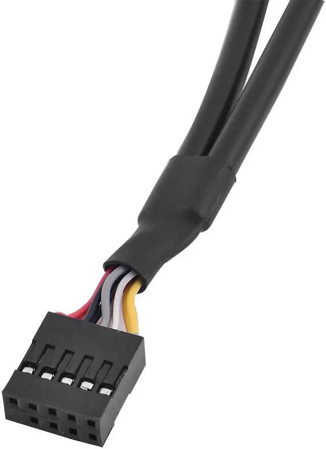 Alt view image 4 of 4 - PCI Dual USB 2.0 Female to Motherboard 9p 9 pin Motherboard USB Cable Header Adapter Black