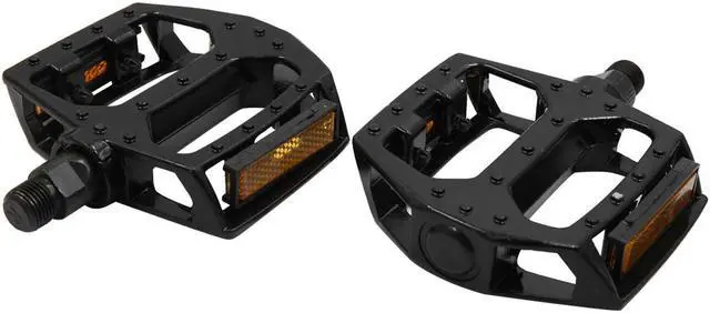 Main image of 2 Pcs Black Aluminium Alloy Reflector Flat Type Nonslip Cycling Bicycle Pedals