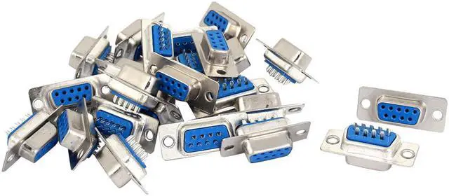 Main image of 25 Pcs D-SUB DB9 Female 2 Rows Straight 9 Pin Plug Soldering Connectors Adapters