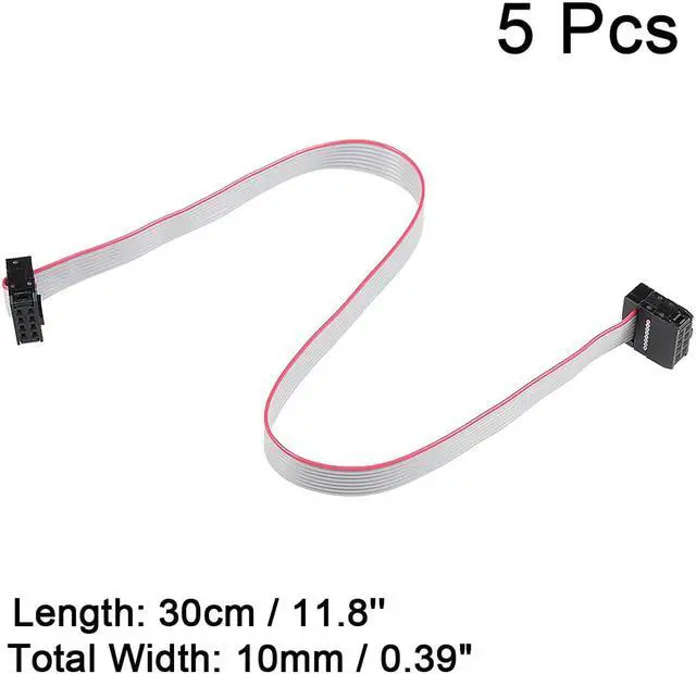 Alt view image 5 of 7 - IDC 8 Pins Connector Flat Ribbon Cable Female Connector Length 30cm 2.54mm Pitch,5pcs