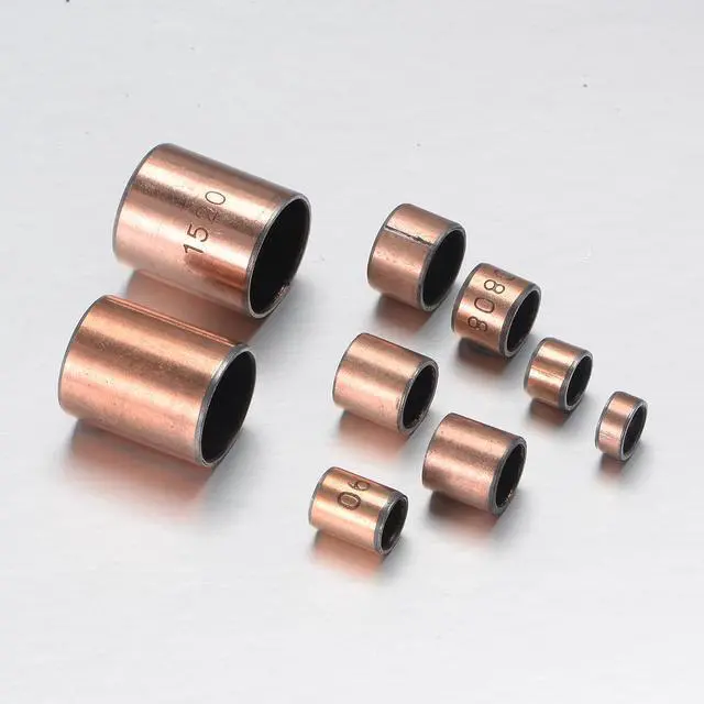 Alt view image 2 of 3 - Sleeve (Plain) Bearings, 10mm Bore x 12mm OD x 6mm Length Wrapped Oilless Bushings (Pack of 3)