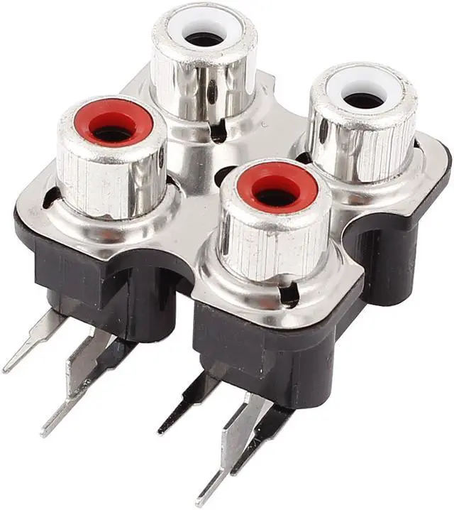 Main image of PCB Mount Stereo Audio Video Jack AV Socket 4 Position RCA Female Connector
