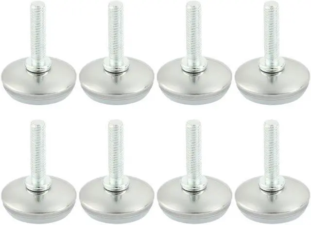 Main image of Furniture Cabinet Glide Leveling Foot M6 x 25mm Threaded Screw On 8 Pcs