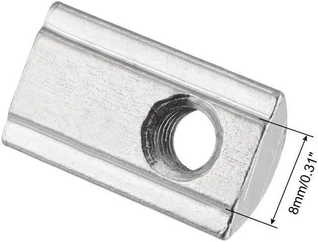 Alt view image 3 of 5 - Roll-In Spring M8 T Nut, Roll Ball Elastic Nuts for 4040 Series Aluminum Extrusion Profile, Pack of 10