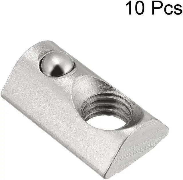 Alt view image 4 of 5 - Roll-In Spring M8 T Nut, Roll Ball Elastic Nuts for 4040 Series Aluminum Extrusion Profile, Pack of 10