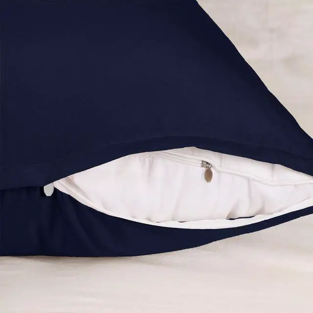 Alt view image 4 of 7 - Soft Microfiber Body Pillow Cover with Zipper Closure, Long Pillow Cases for Body Pillows, 20"x60", Navy