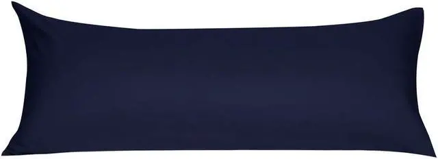 Main image of Soft Microfiber Body Pillow Cover with Zipper Closure, Long Pillow Cases for Body Pillows, 20"x60", Navy