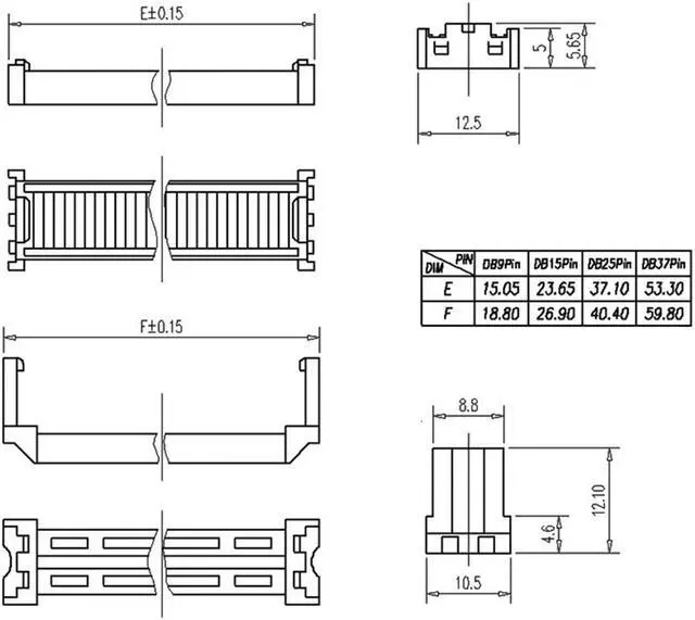Alt view image 4 of 4 - IDC D-Sub Ribbon Cable Connector 25-pin 2-row Male Plug IDC Crimp Port Terminal Breakout for Flat Ribbon Cable Blue