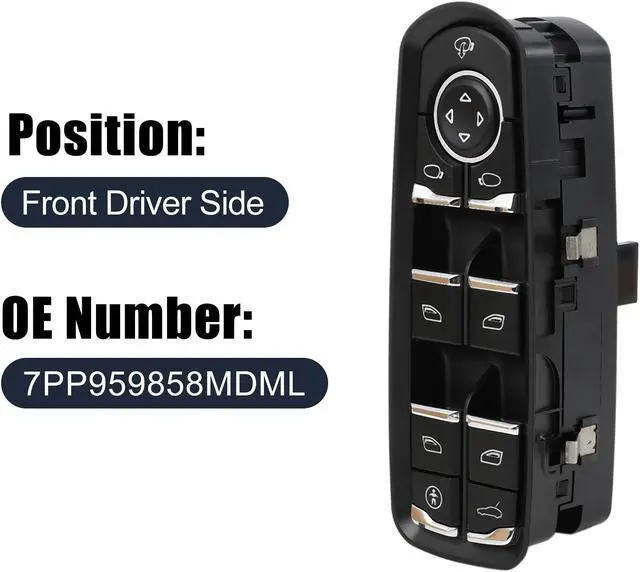 Alt view image 2 of 5 - Front Master Power Window Switch 7PP959858MDML for Porsche Panamera 2010-2015