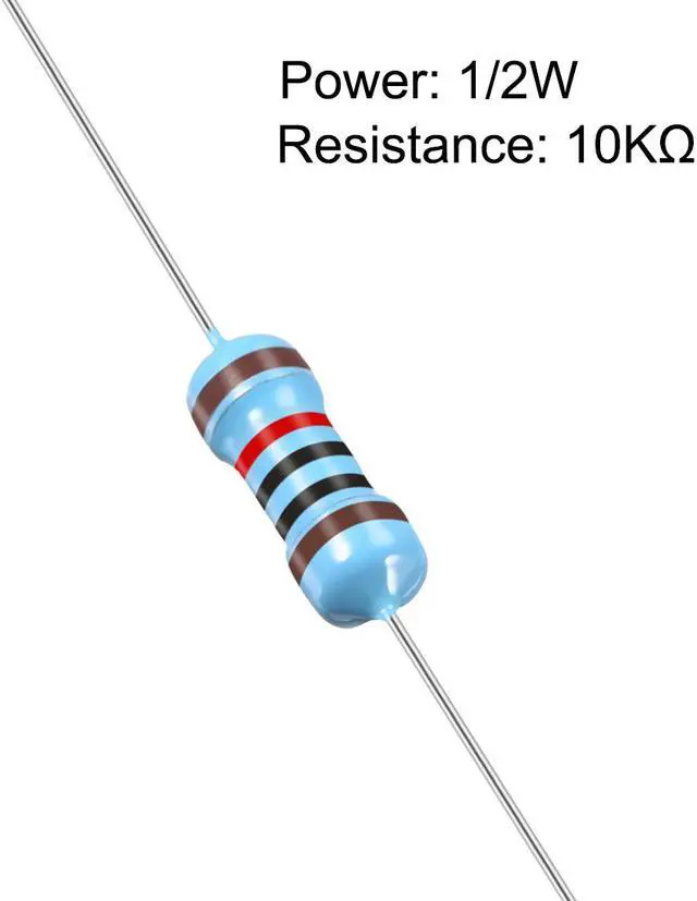 Alt view image 2 of 4 - 1/2W 10KOhm Metal Film Resistors 0.5W 1% Tolerances 5 Color Bands 100Pcs
