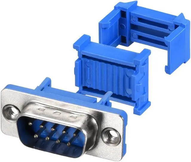 Main image of IDC D-Sub Ribbon Cable Connector 9-pin 2-row Male Plug IDC Crimp Port Terminal Breakout for Flat Ribbon Cable Pack of 5