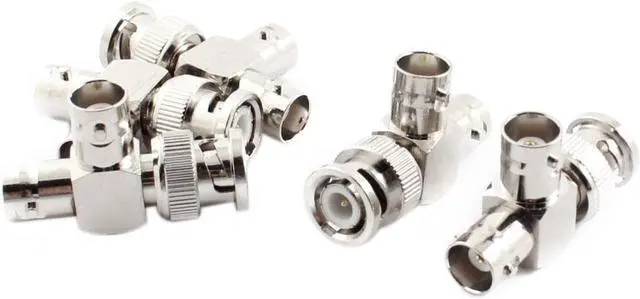 Main image of Unique Bargains CCTV BNC 1 Male to 2 Female M/F 3 Way RF Coaxial Connector Tee Adapter 5pcs