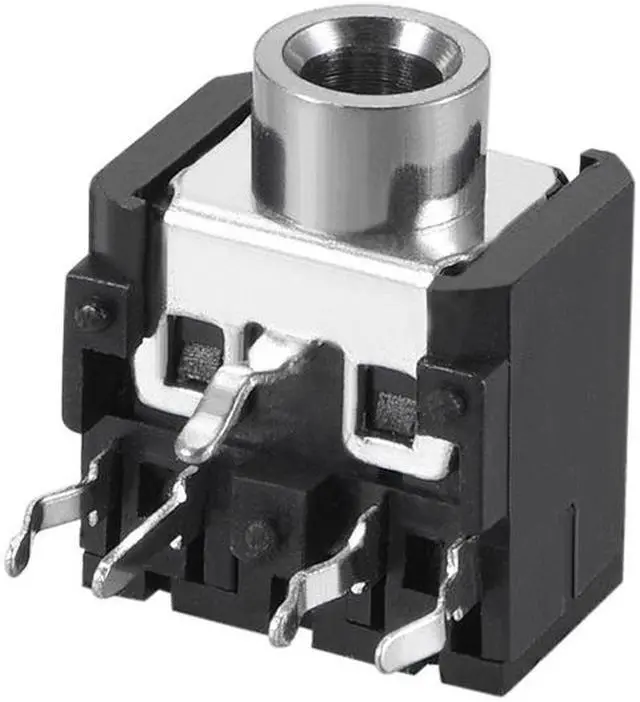 Alt view image 3 of 3 - PCB Mount 3.5mm 6 Pin Socket Headphone Stereo Jack Audio Video Connector PJ306 Black 5Pcs