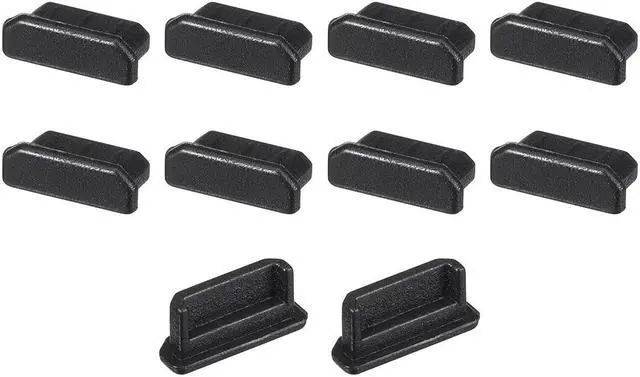 Main image of Silicone Tablet Mini  Male Port Anti-Dust Stopper Cap Cover Black 10pcs