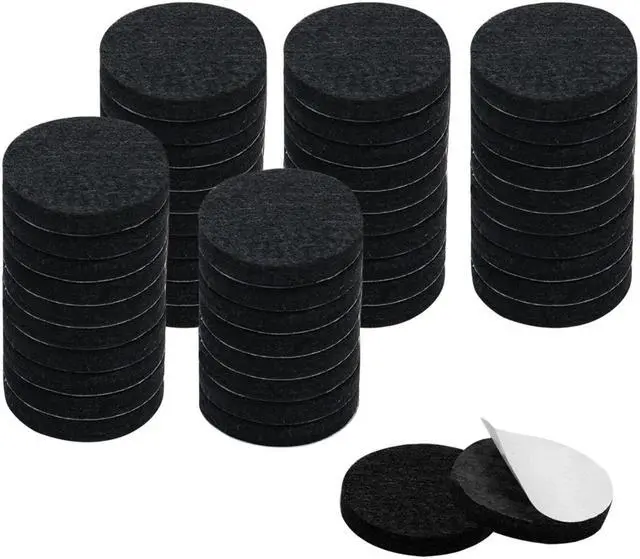 Main image of 50pcs Furniture Felt Pads Round 1 1/8" Self-stick Non-slip Anti-scratch Pads for Sofa Cabinet Chair Feet Floor Protector Black