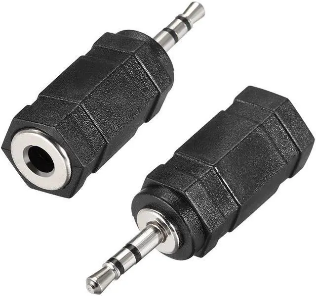 Main image of 2.5mm Male to 3.5mm Female Connector Stereo Audio Adapter Coupler Converter 2Pcs